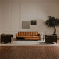 Moe's Home Bridgers Power Recliner Sofa Tan Leather