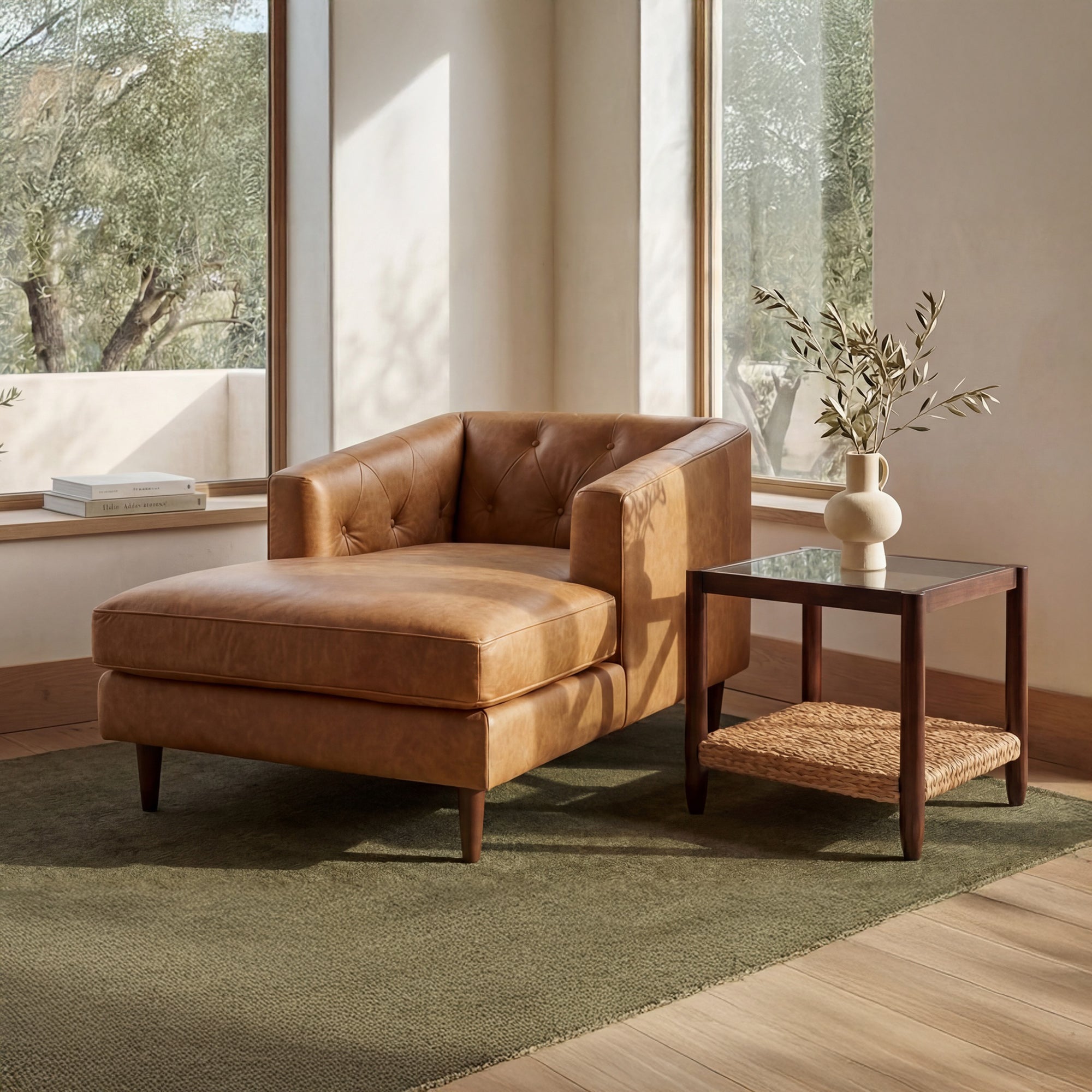 Moe's Home Dunmore Chaise Tan
