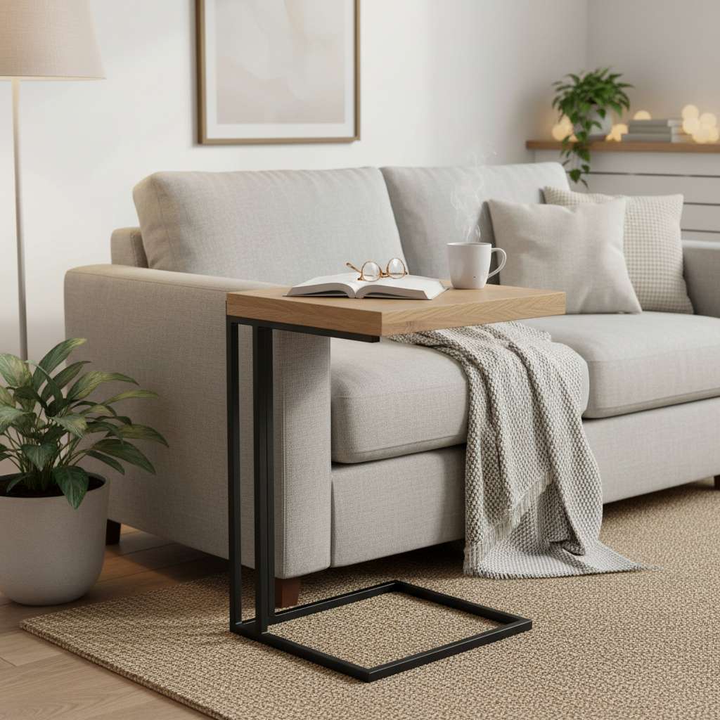 Moe's Home Mila C Shaped Side Table Natural