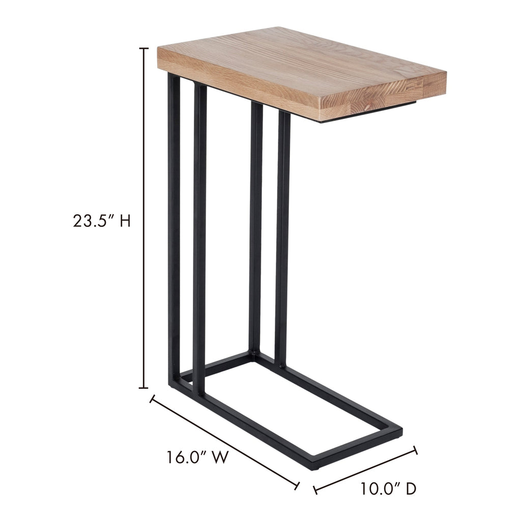 Moe's Home Mila C Shaped Side Table Natural