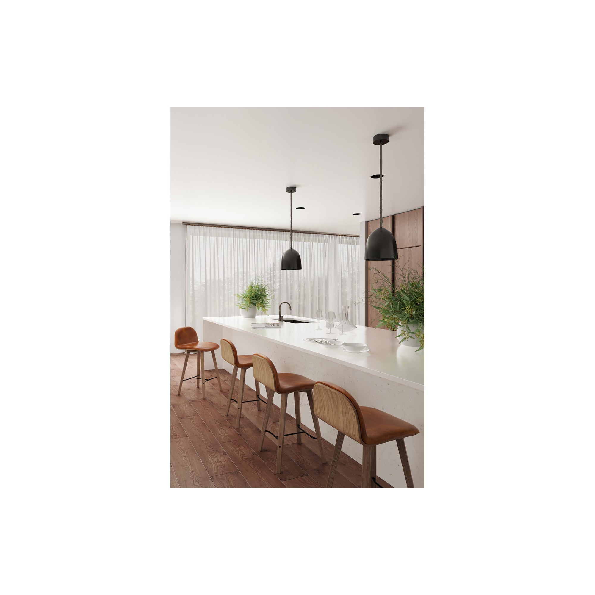 Moe's Home Napoli Leather Counter Stool