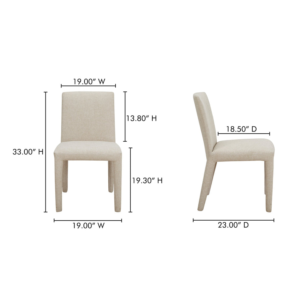 Moe's Home Monte Dining Chair Beige - Set of Two