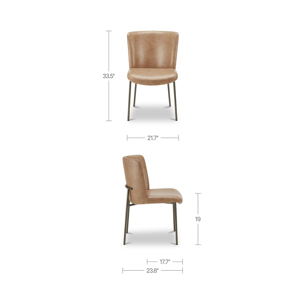 Moe's Home Early Dining Chair Tan Leather - Set of Two