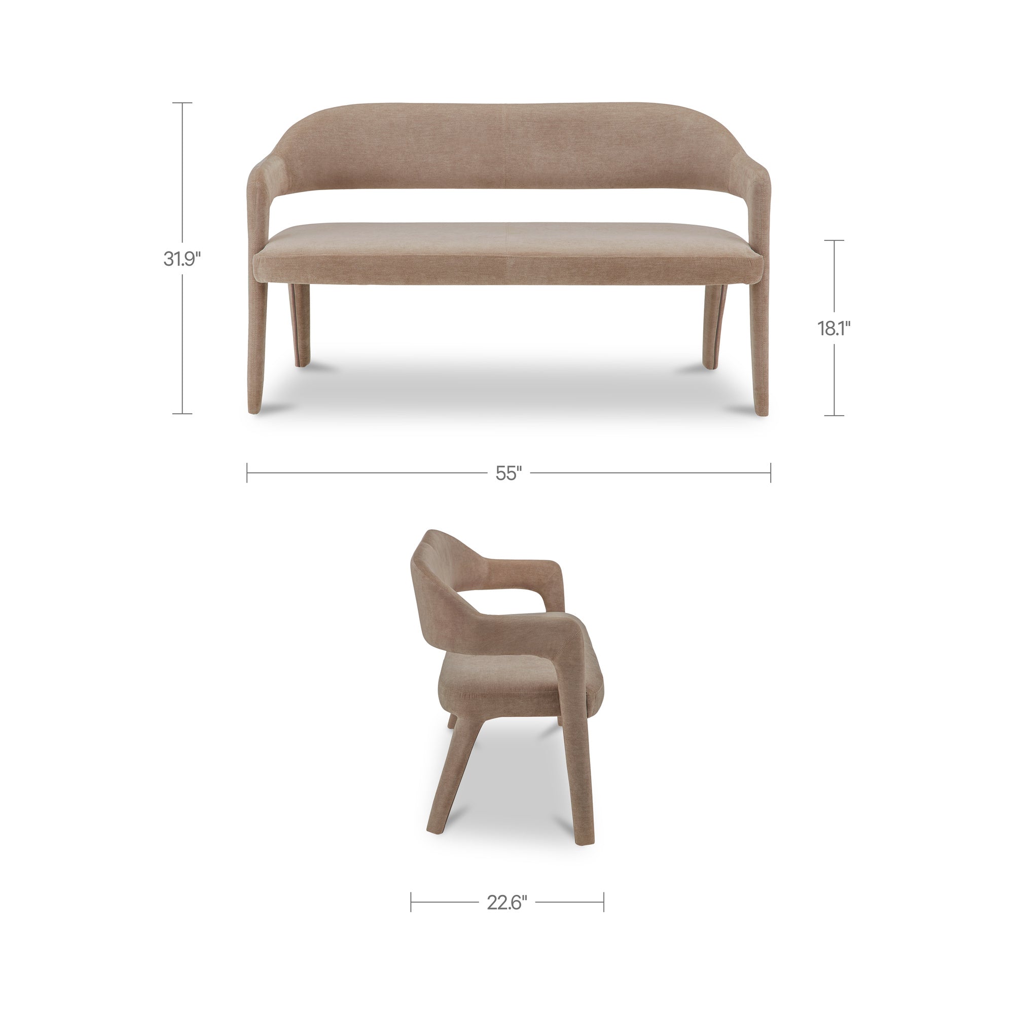 Moe's Home Martens Dining Bench