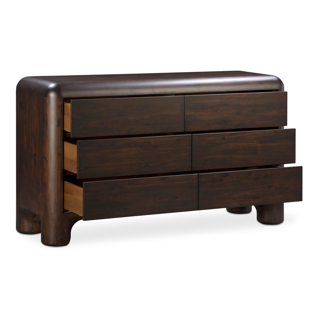 Moe's Home Rowan 6 Drawer Dresser Dark Brown