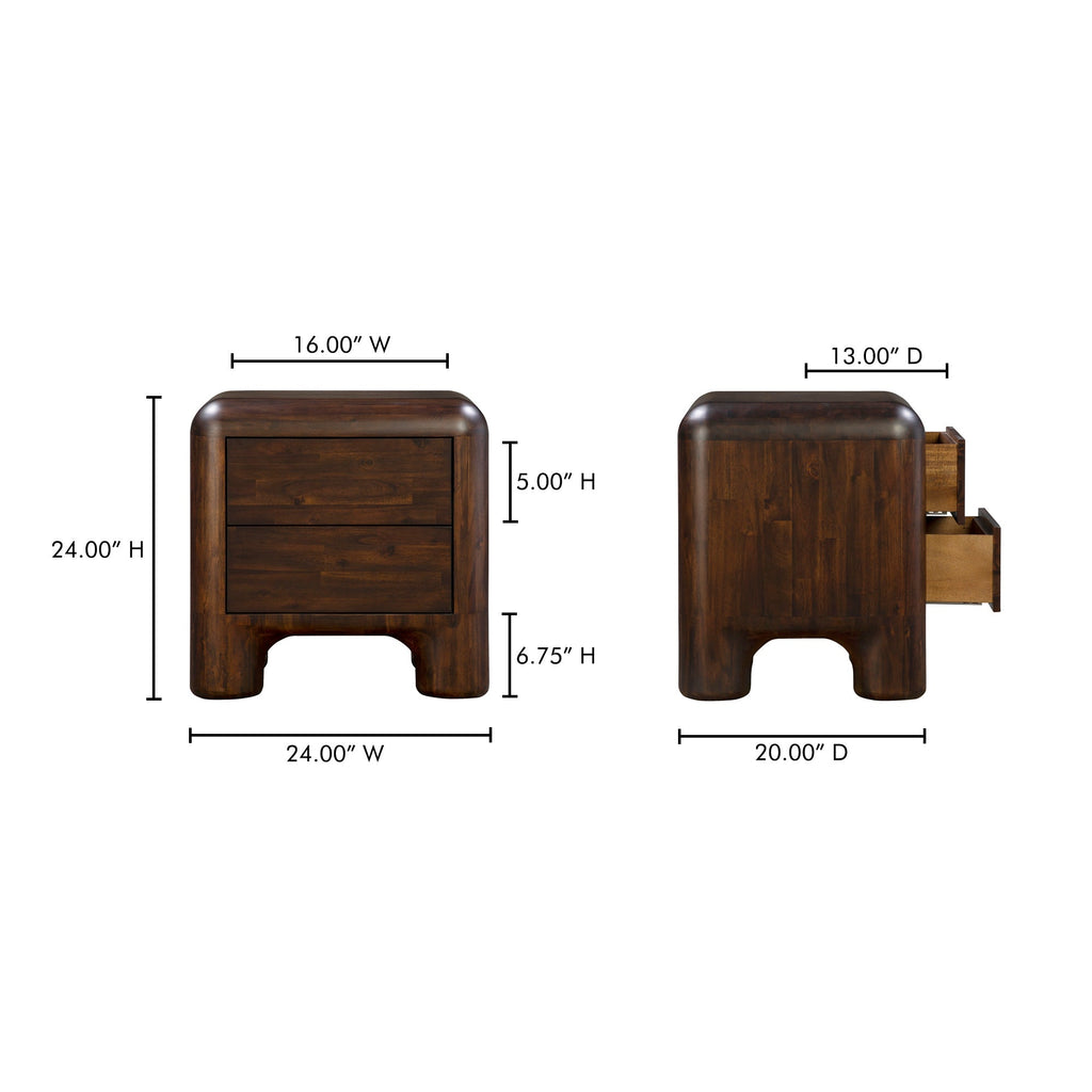 Moe's Home Rowan Nightstand Dark Brown