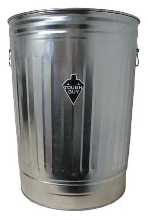 31 gal. Round Silver Trash Can