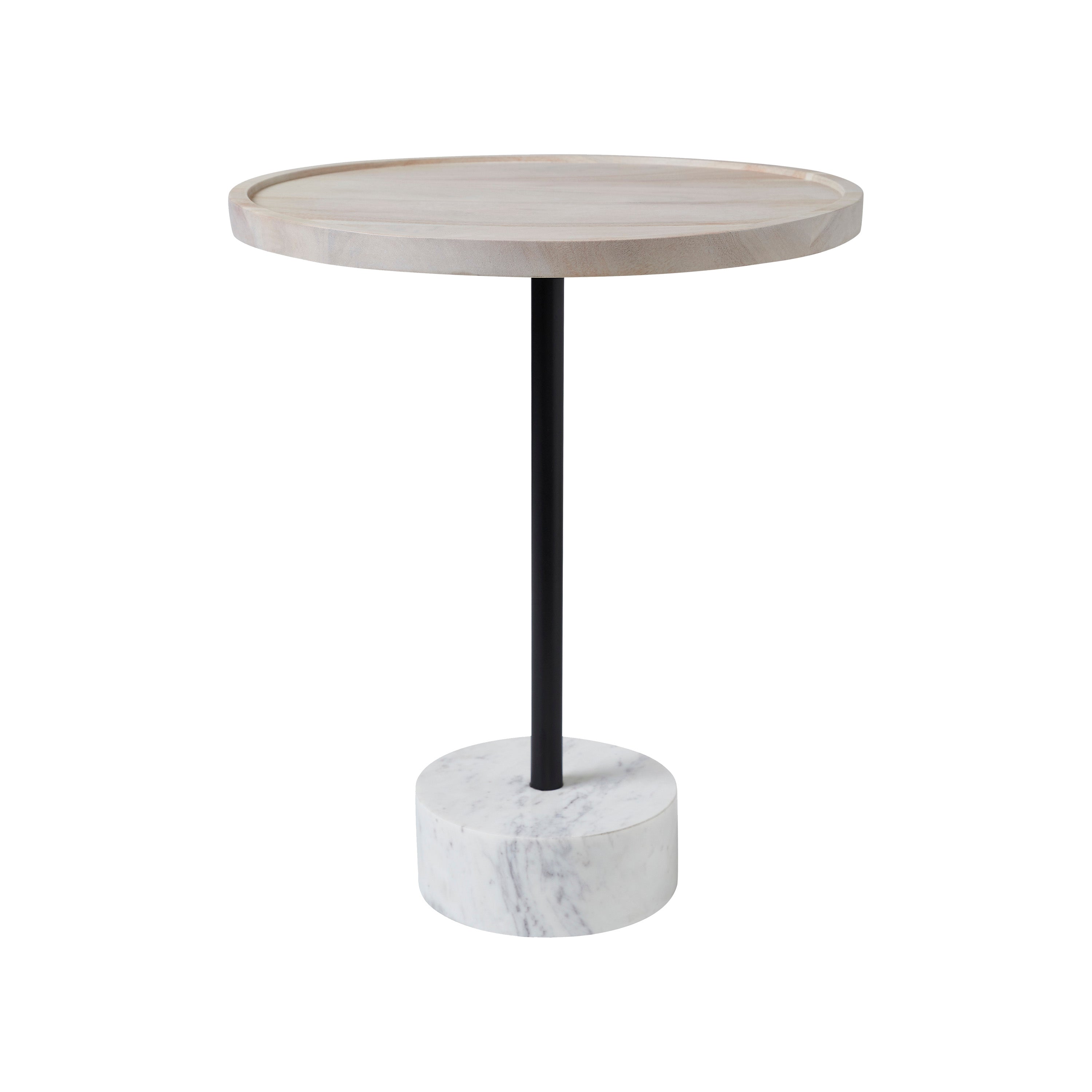 Renwil Antares Indoor Acacia Wood Side Table - Whitewash