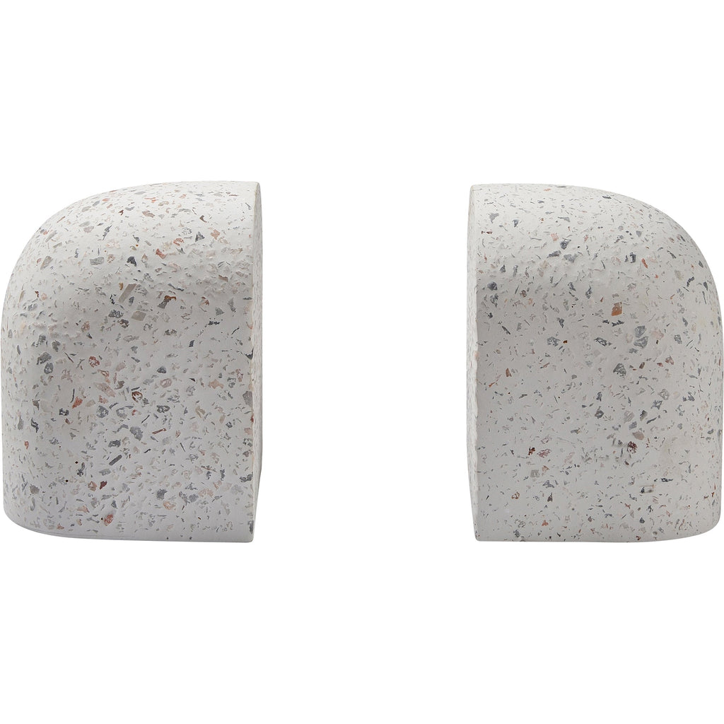 Renwil Bruno Indoor Terrazzo Bookends - White Speckled