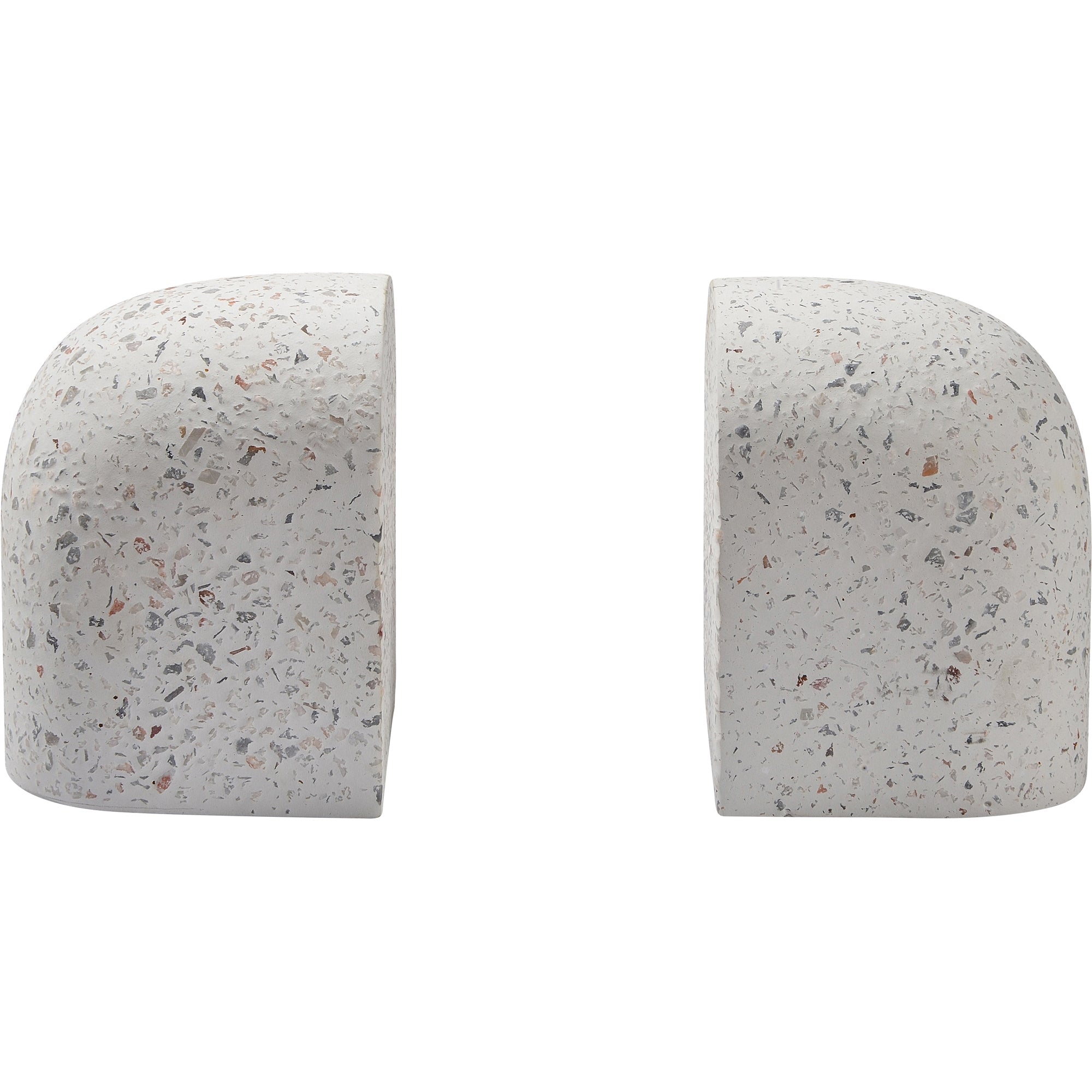 Renwil Bruno Indoor Terrazzo Bookends - White Speckled