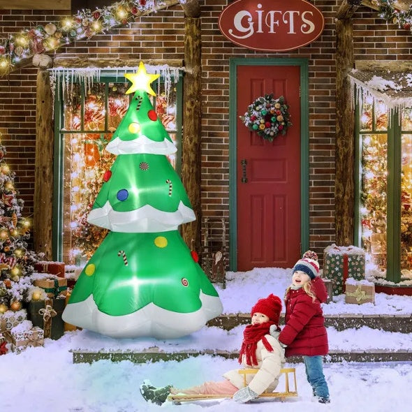 6.9 FT Lighted Christmas Inflatable Decoration - Inflatable Christmas Tree