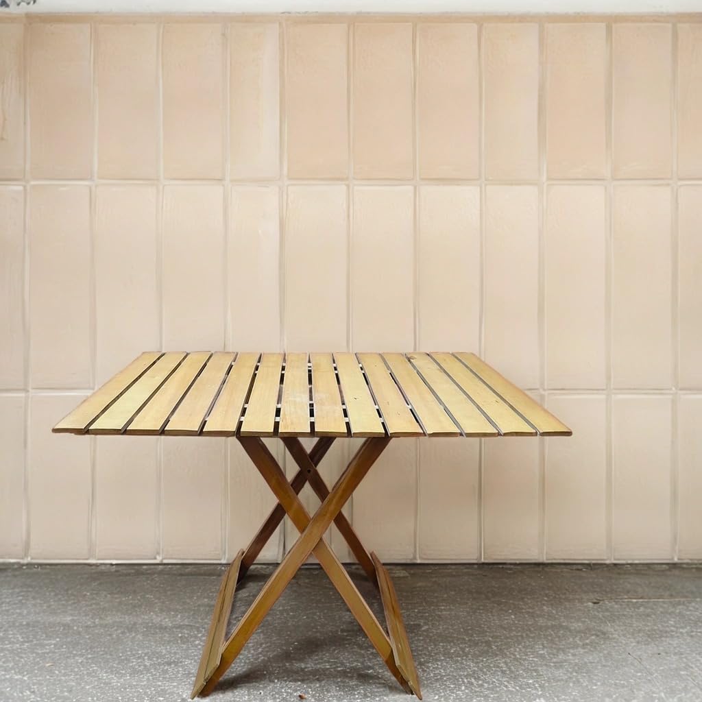 Rectangular Beech Wood Folding Table – Indoor/Outdoor Dining Table, Space-Saving Design
