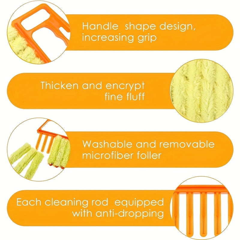 Multi-Functional Window Blind Cleaning Brush, Home Curtain Dust Removal Tool, Plastic Material, No Electricity Needed, Ideal for Living Room, Bedroom, Kitchen, Car, Furniture Use