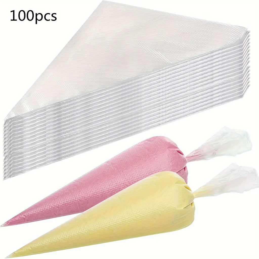 50pcs/100pcs/200pcs Thickened Disposable Piping Bags, Icing Pastry Bag with Nozzle Tips for Cake Decorating Tools Kitchen Gadgets Accessories. for Buttercream Frosting Cheese Doughnut Sweet Pastries DIY Birthday Party Family