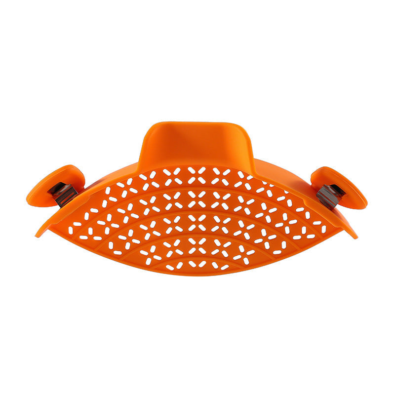 Silicone Pot Side Drain Stopper & Strainer – Spill-Proof, Heat-Resistant Kitchen Tool