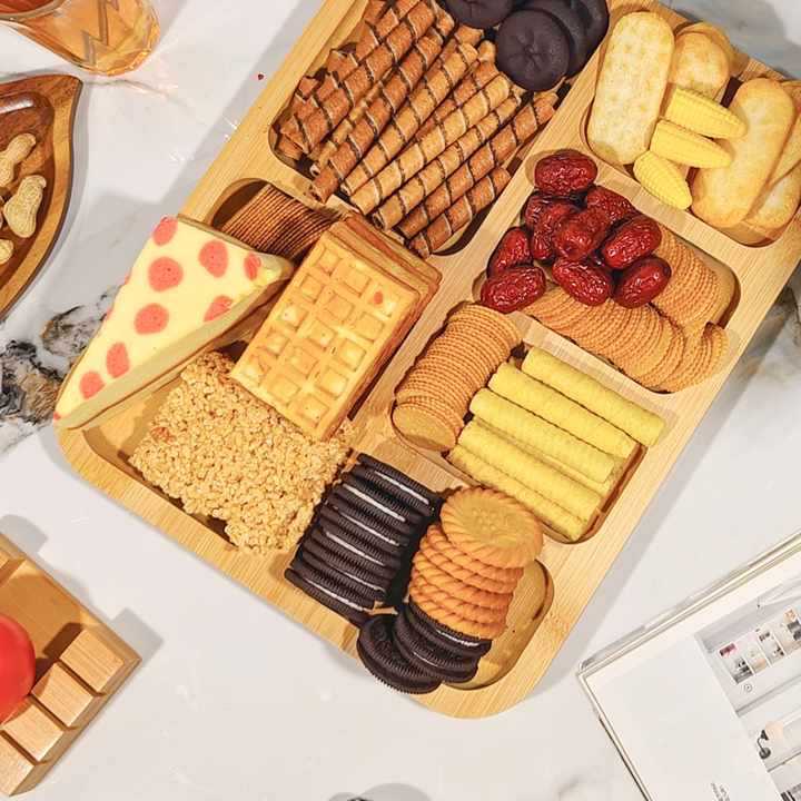 🥜 Bamboo Snack Tray – Natural Dry Fruit Serving Plate