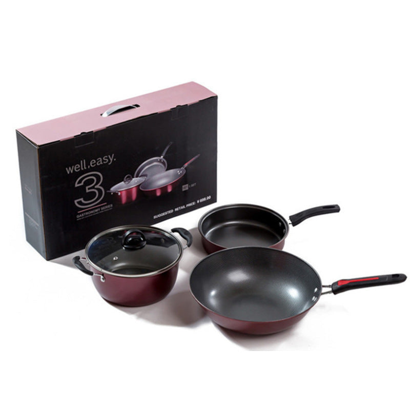 Non-Stick Cookware Set ? Multi-Purpose Fine Iron Pots & Frying Pan with Gift Packaging