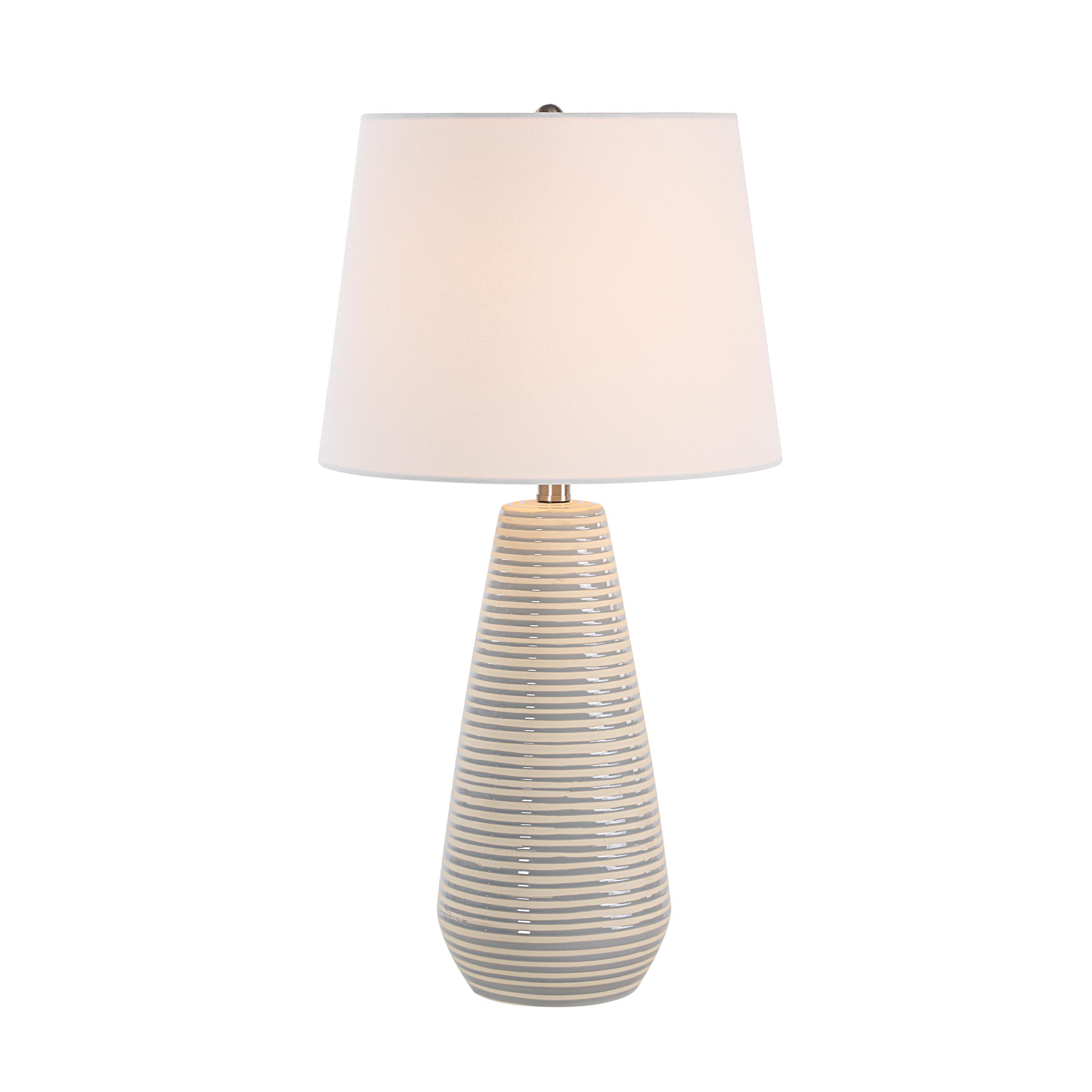 Everren Pera 26.25" Height Table Lamp - Gray And Ivory