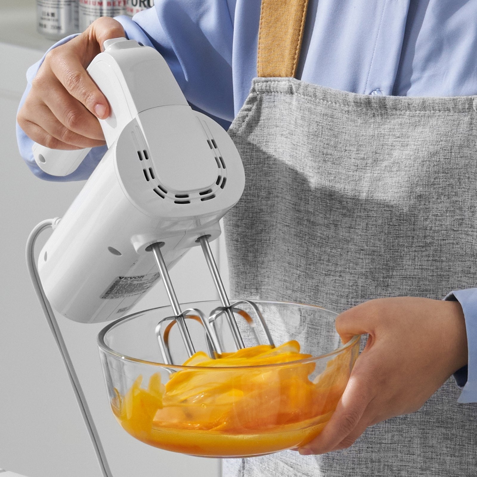 🍰 Digital Electric Hand Mixer – 5-Speed, 200W, Turbo-Boost