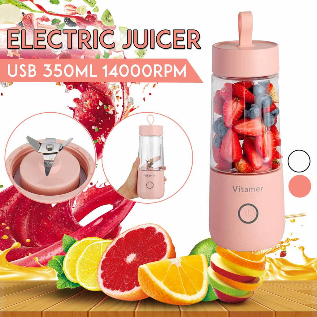 Portable USB Blender & Juicer Cup – 350ml Rechargeable Smoothie Maker