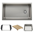 Blanco Inteos 33" Single Bowl Reversible Undermount Stainless Steel Workstation Kitchen Sink