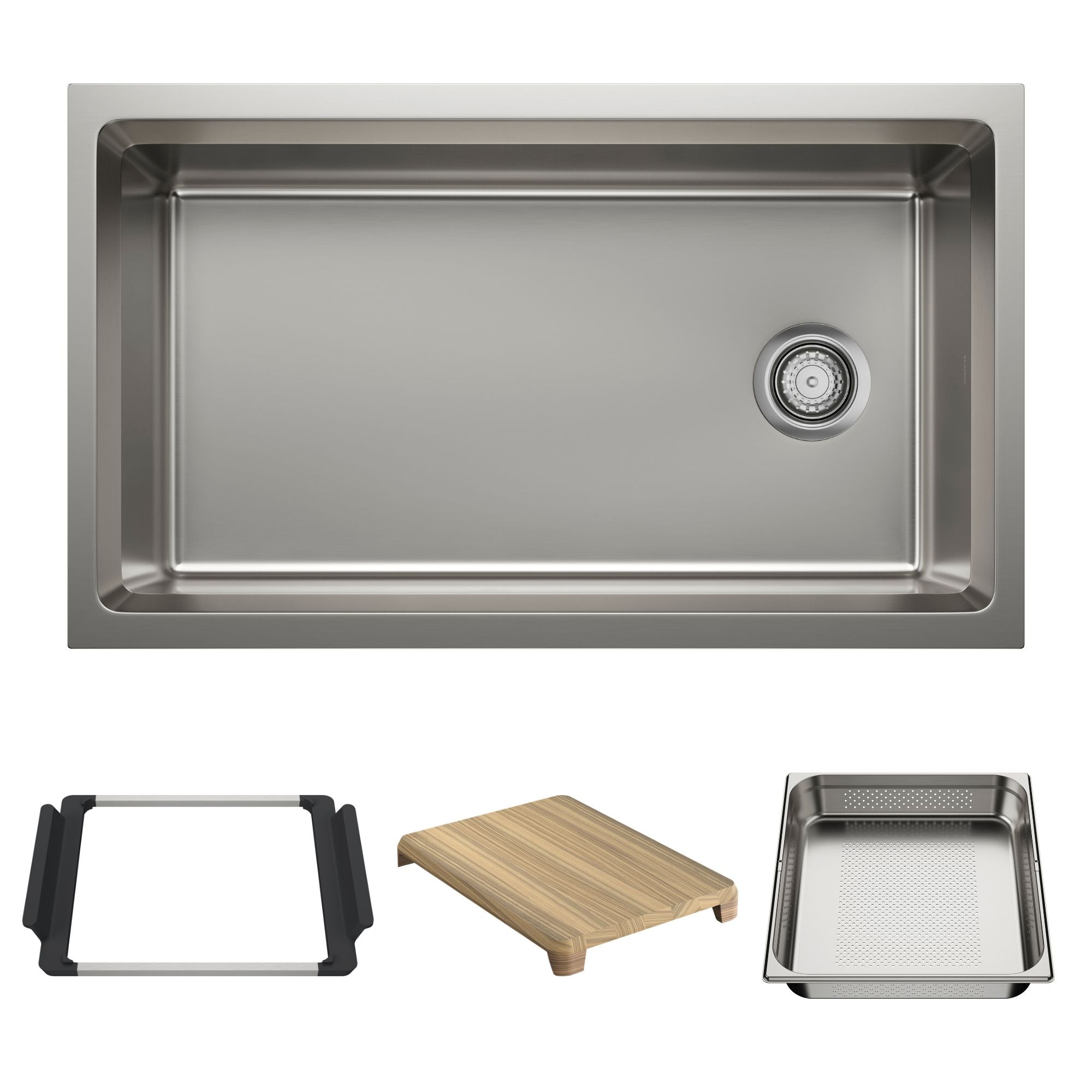 Blanco Inteos 33" Single Bowl Reversible Undermount Stainless Steel Workstation Kitchen Sink