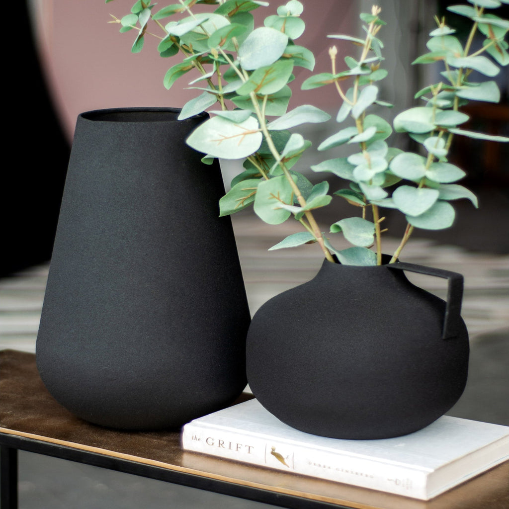 Renwil Roove Indoor Iron Vase - Matte Black
