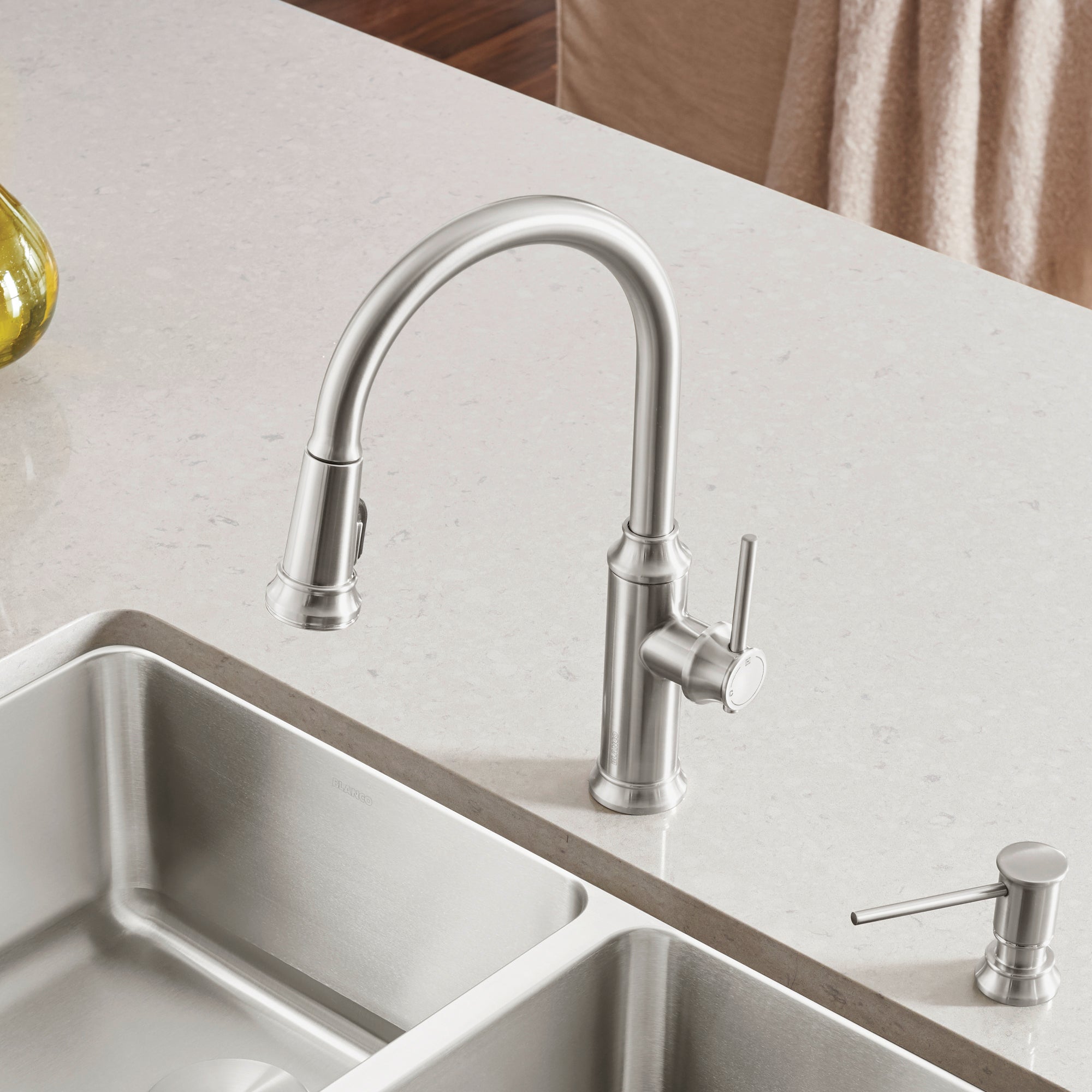 Blanco Empressa High Arc Pull-Down Dual-Spray Kitchen Faucet