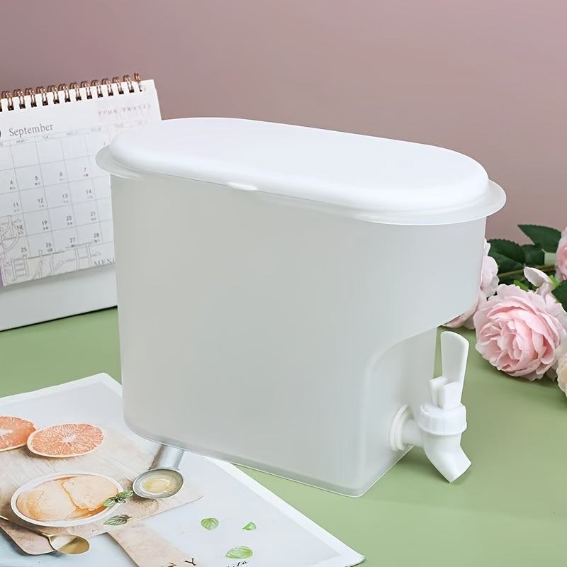 1pc, Refrigerator Cold Kettle, Summer Cooling Large Capacity Fruit Tea Kettle, Household High Temperature Resistant Drink Bucket, With Faucet Ice Water Juice Bucket, Kitchen Supplies, Bar Supplies