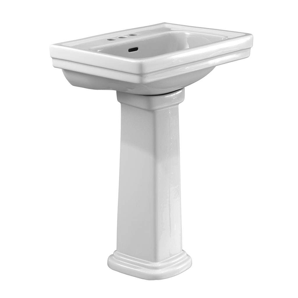 TOTO Promenade 24" x 19 1/4" Rectangular Pedestal Bathroom Sink For 4" Center Faucets