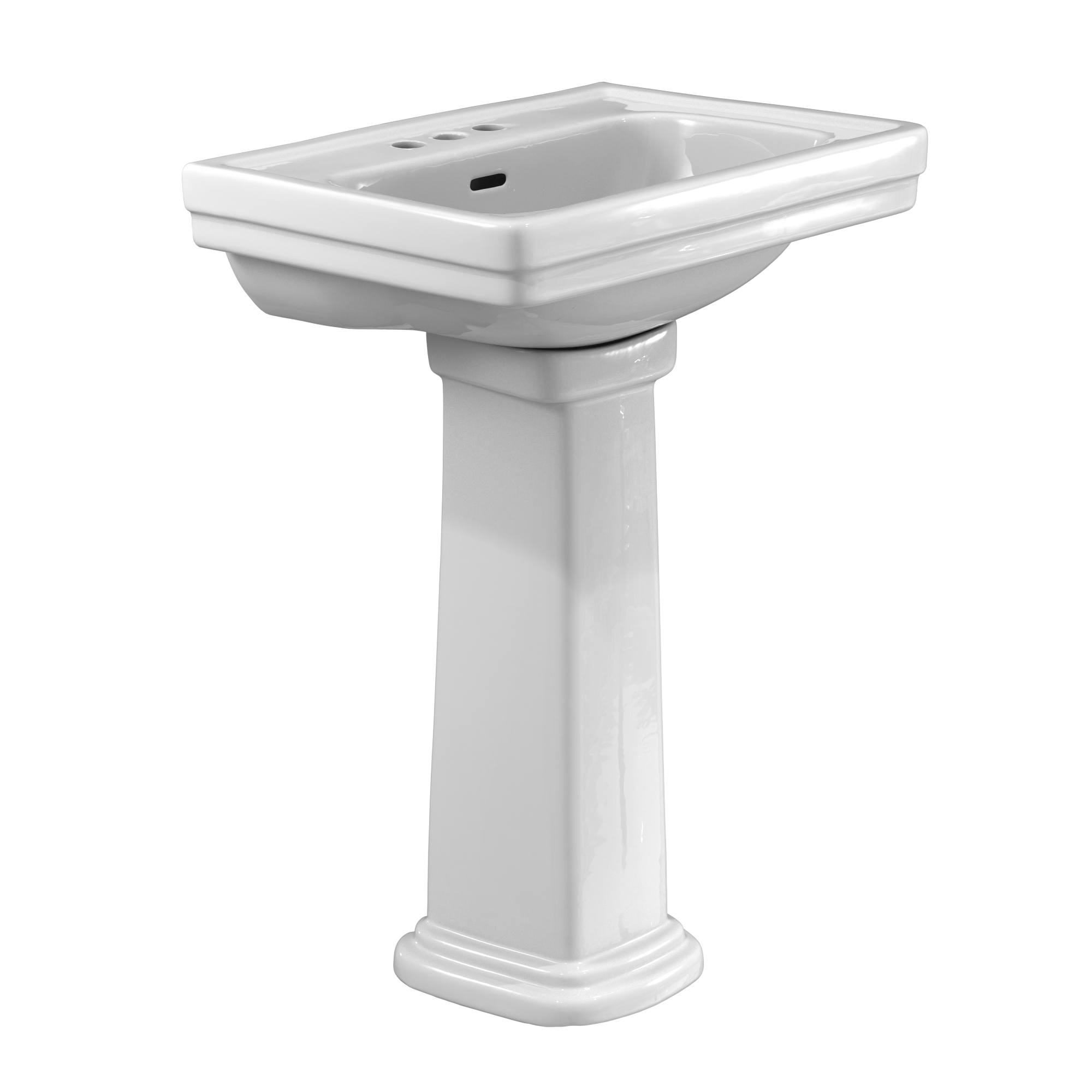 TOTO Promenade 24" x 19 1/4" Rectangular Pedestal Bathroom Sink For 4" Center Faucets
