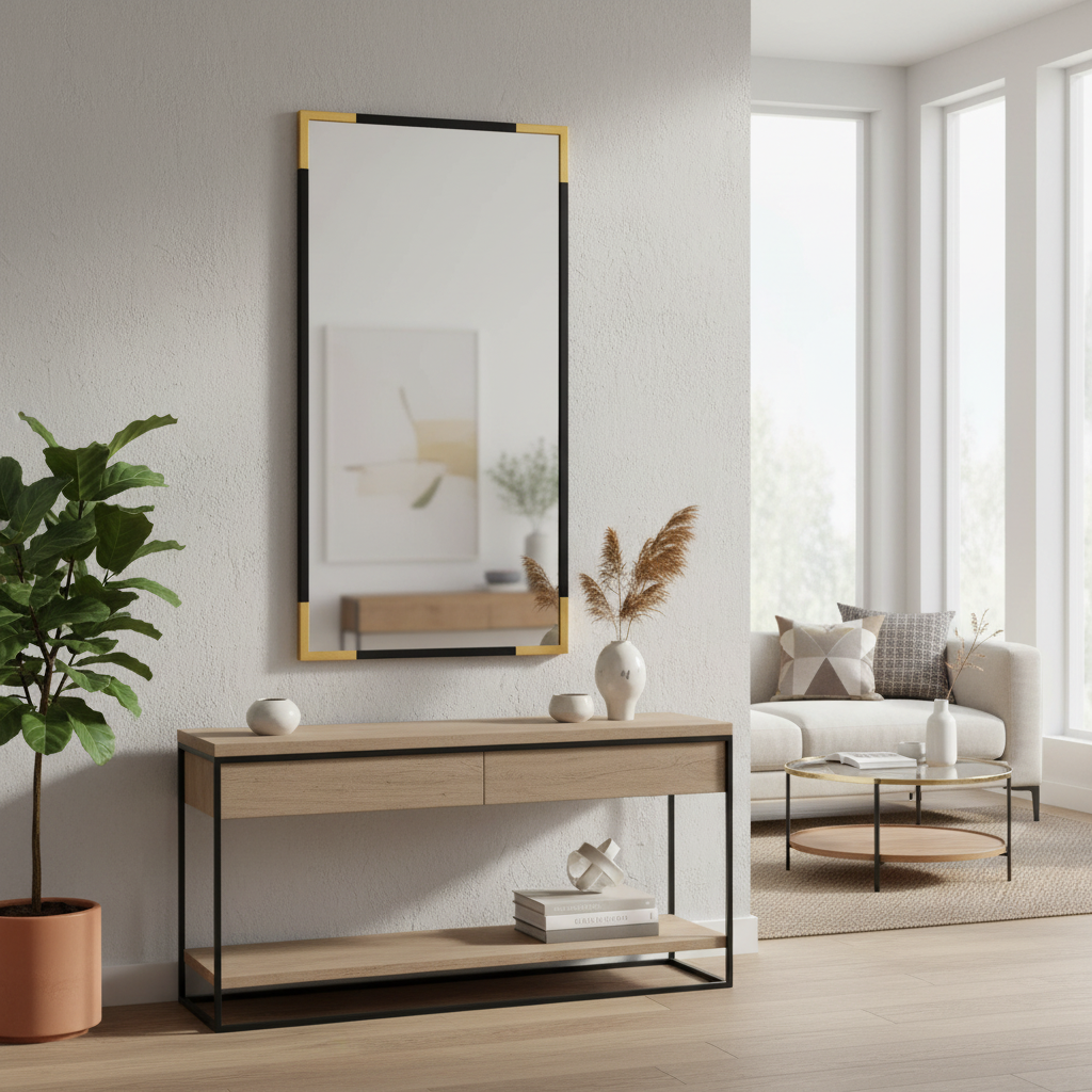 Renwil Osmond 60" Tall Rectangle Wall Mirror - Yellow