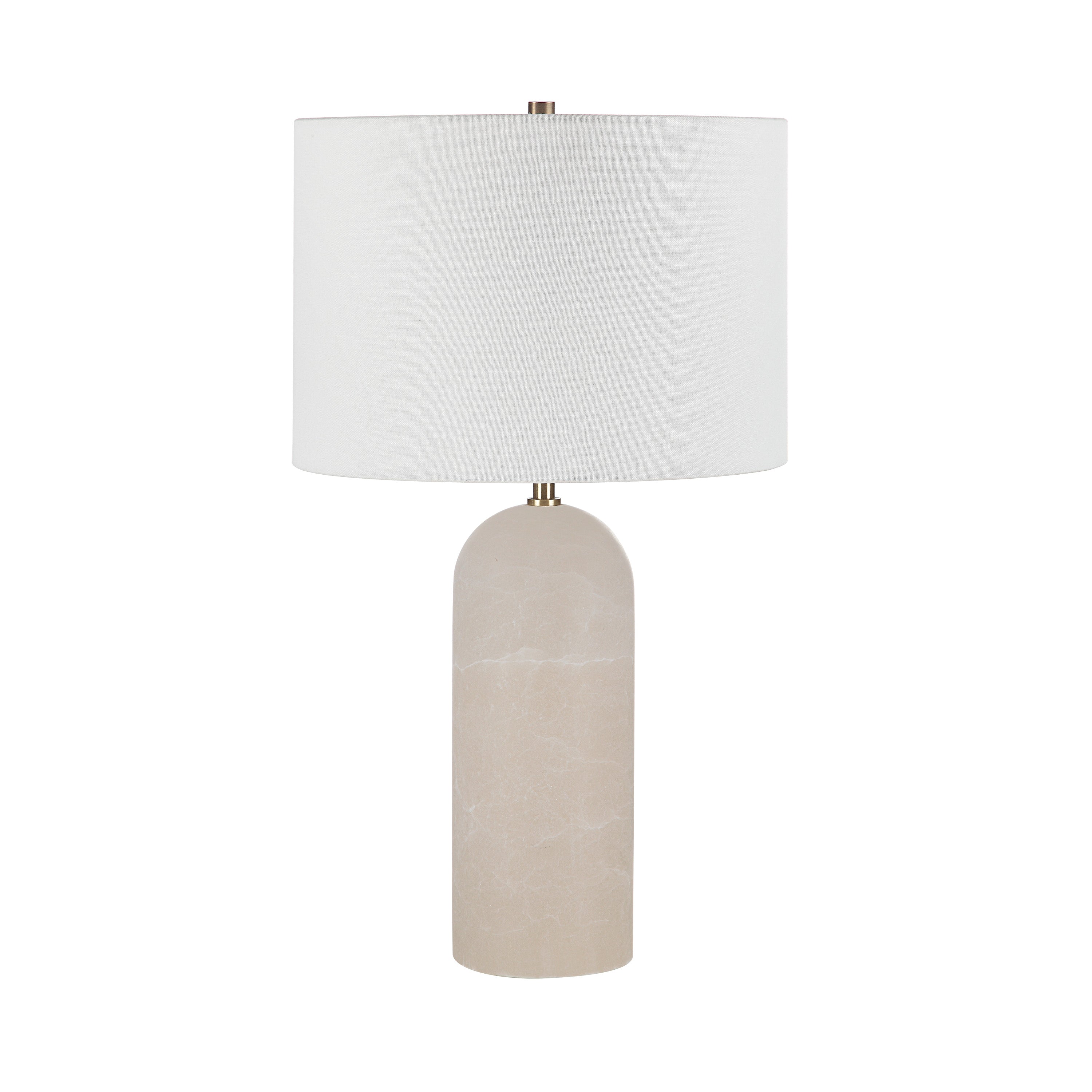 Renwil I xia 25" Tall Plated Antique Brushed Brass Iron Table Lamp with Drum Linen Shade