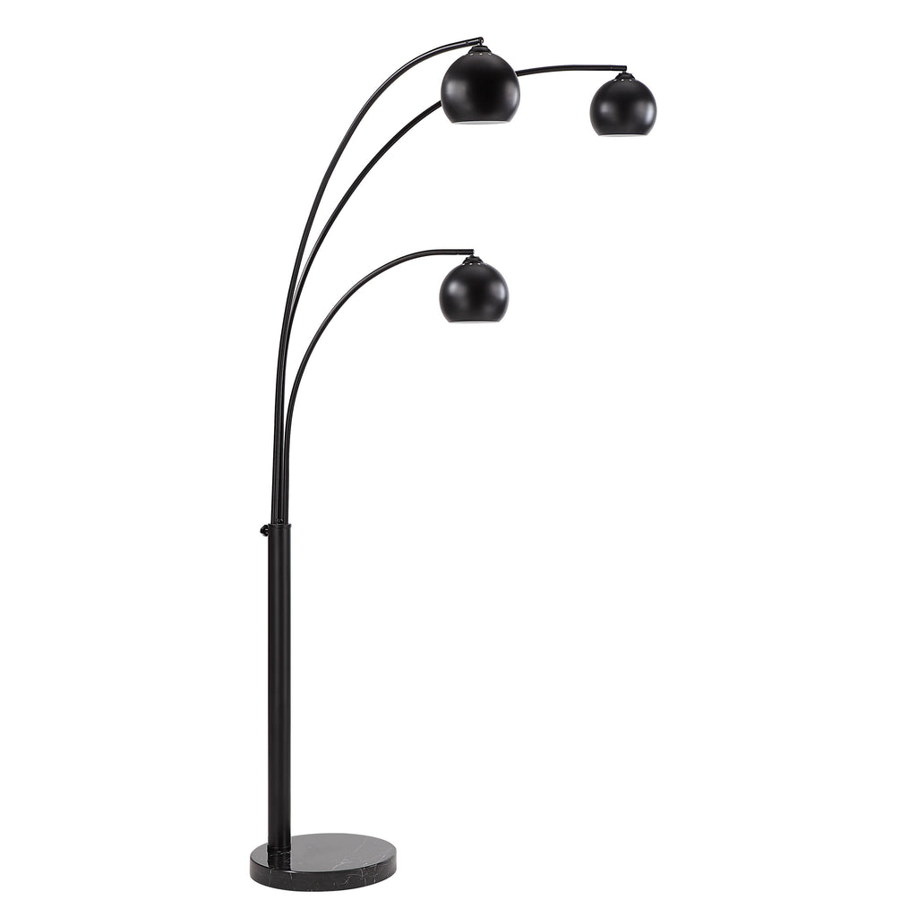 Renwil Folia 87" Tall Matte Black Floor Lamp with Dome Iron Shade