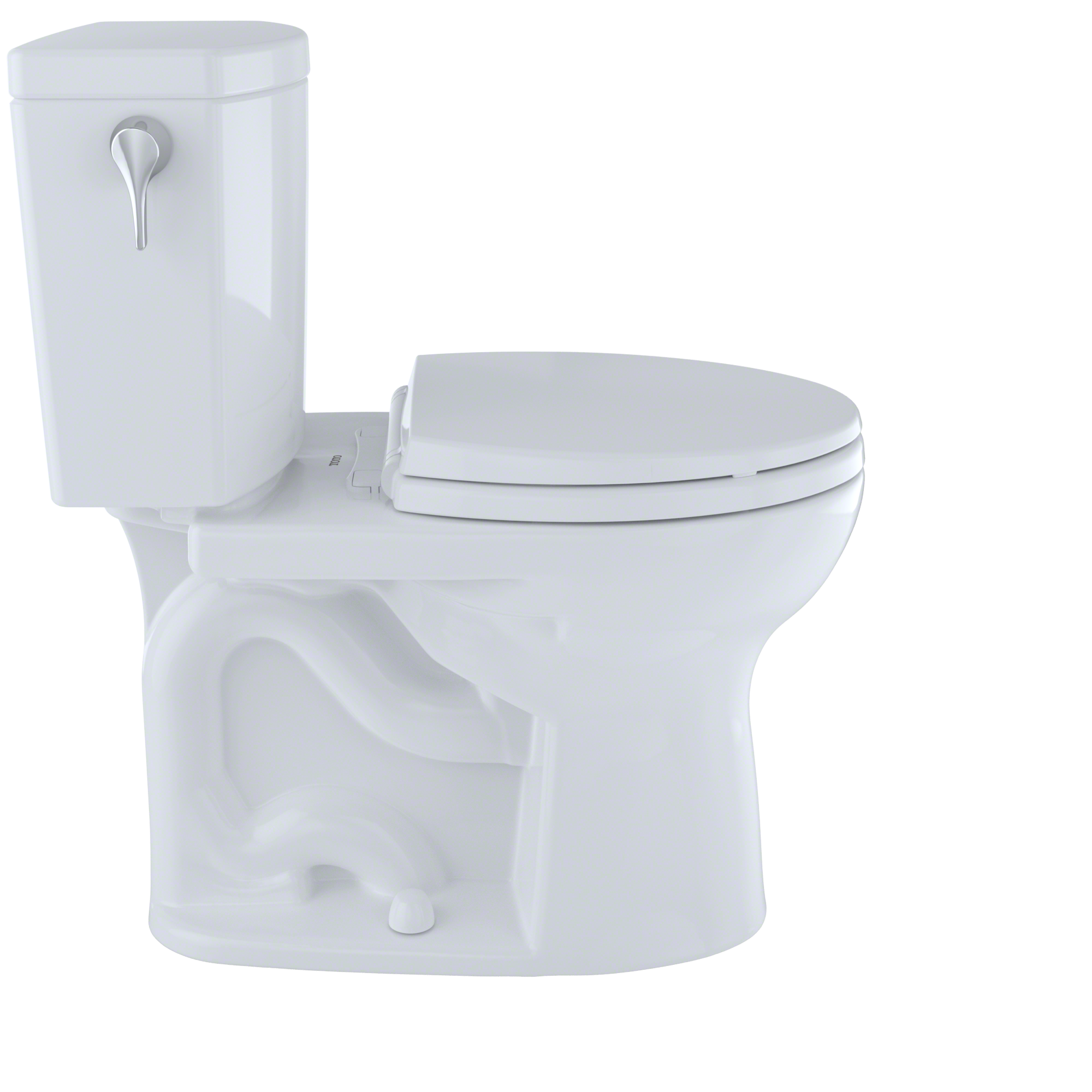 TOTO Drake II 1G Two Piece Round 1.0 GPF Universal Height Toilet with Cefiontect and Right Hand Trip Lever