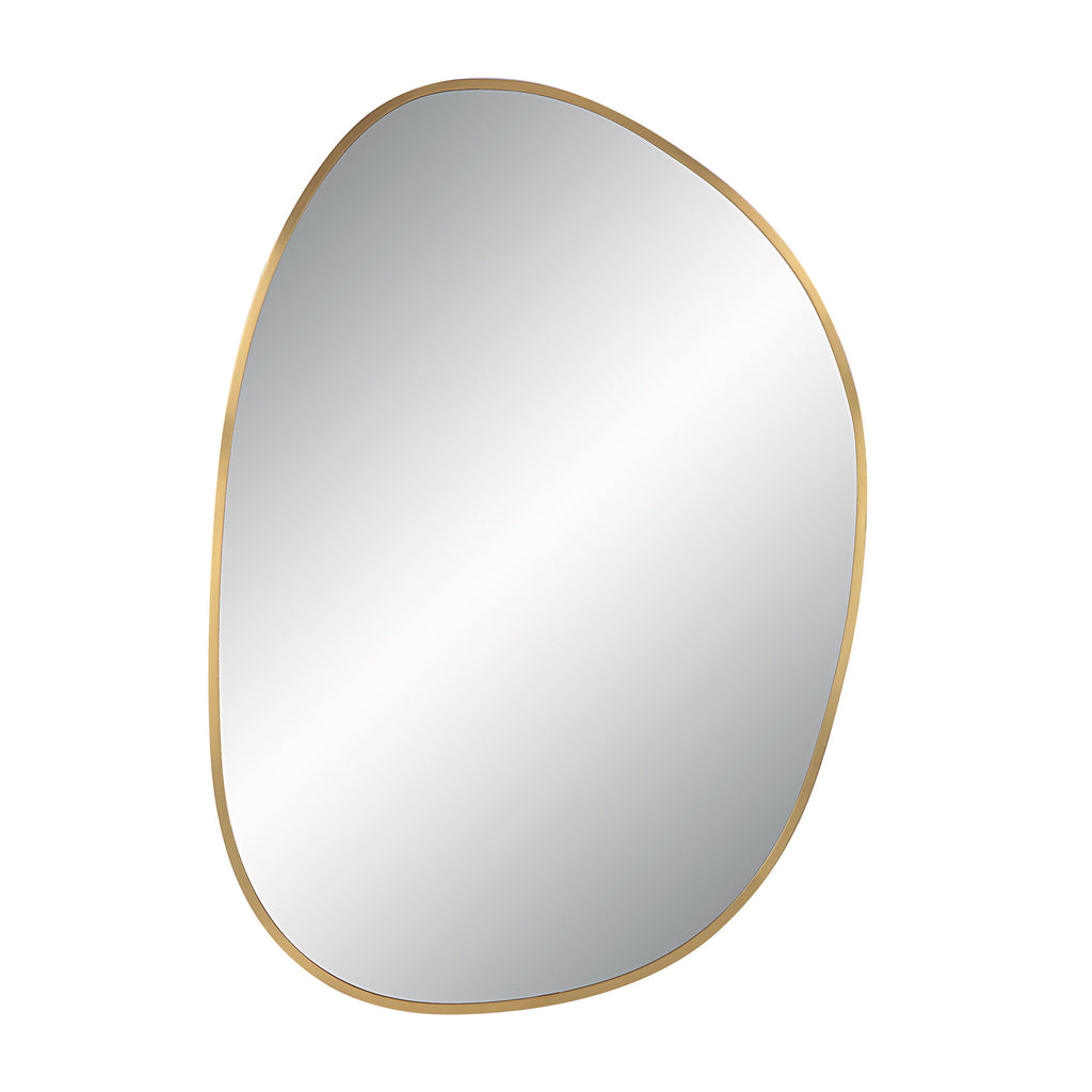 Renwil Camona 42" Tall Irregular Rectangular Oval Mirror - Satin Brass