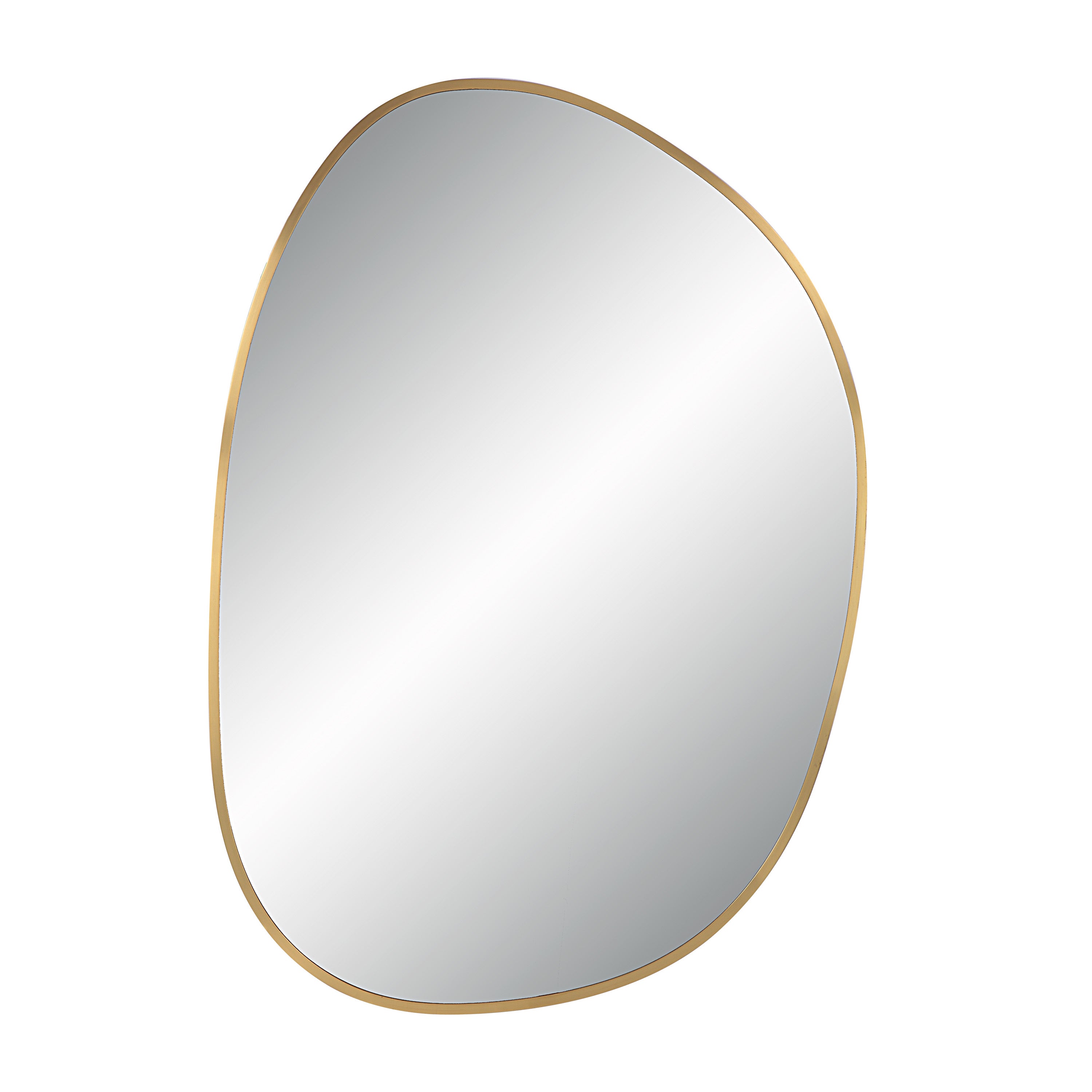 Renwil Camona 42" Tall Irregular Rectangular Oval Mirror - Satin Brass