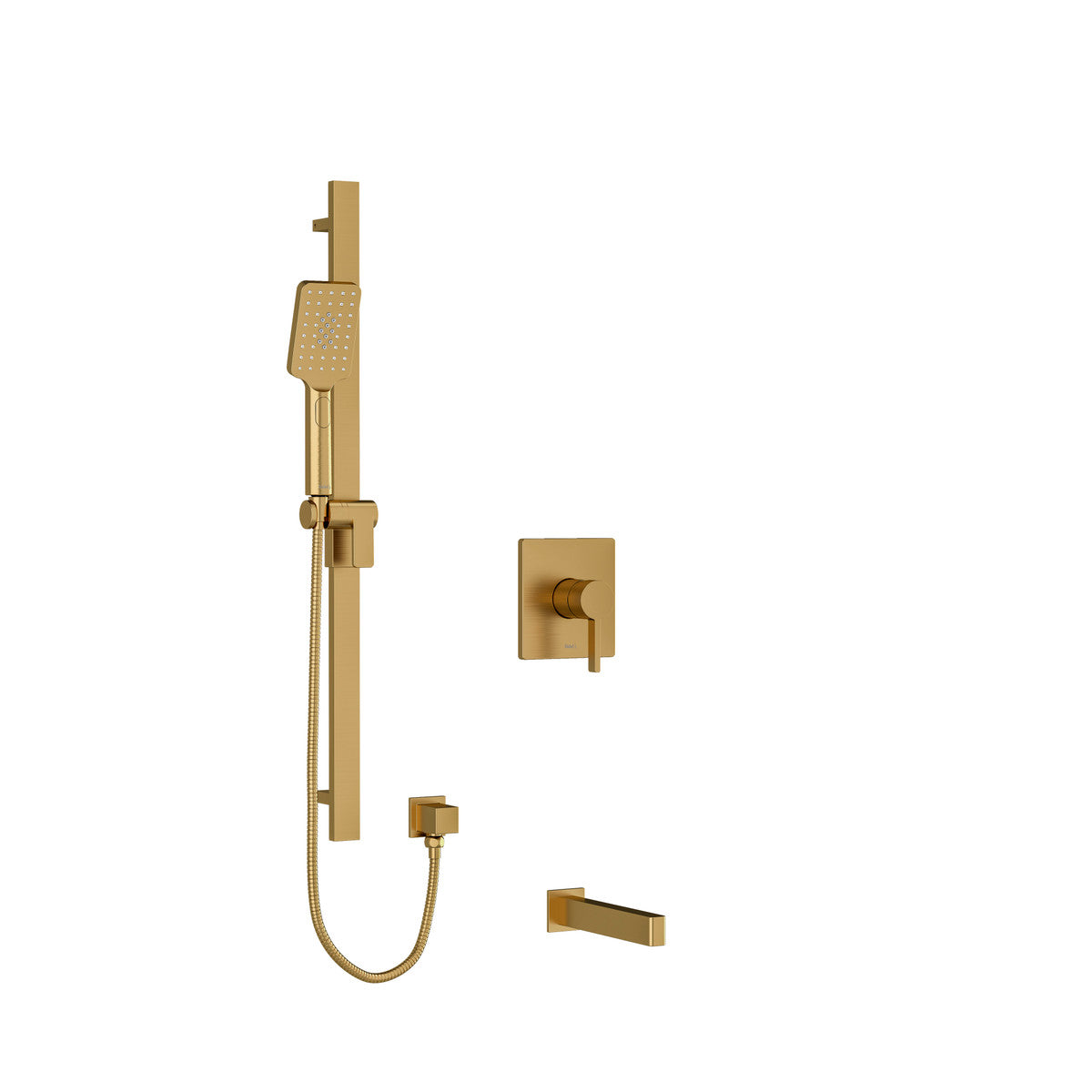 Riobel Paradox Square 2-Way System with Spout and Hand Shower Rail