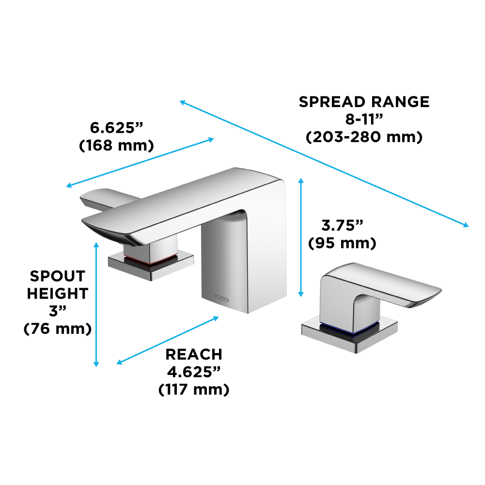 TOTO GR Series 1.2 GPM Two Handle Widespread Bathroom Sink Faucet with Drain Assembly
