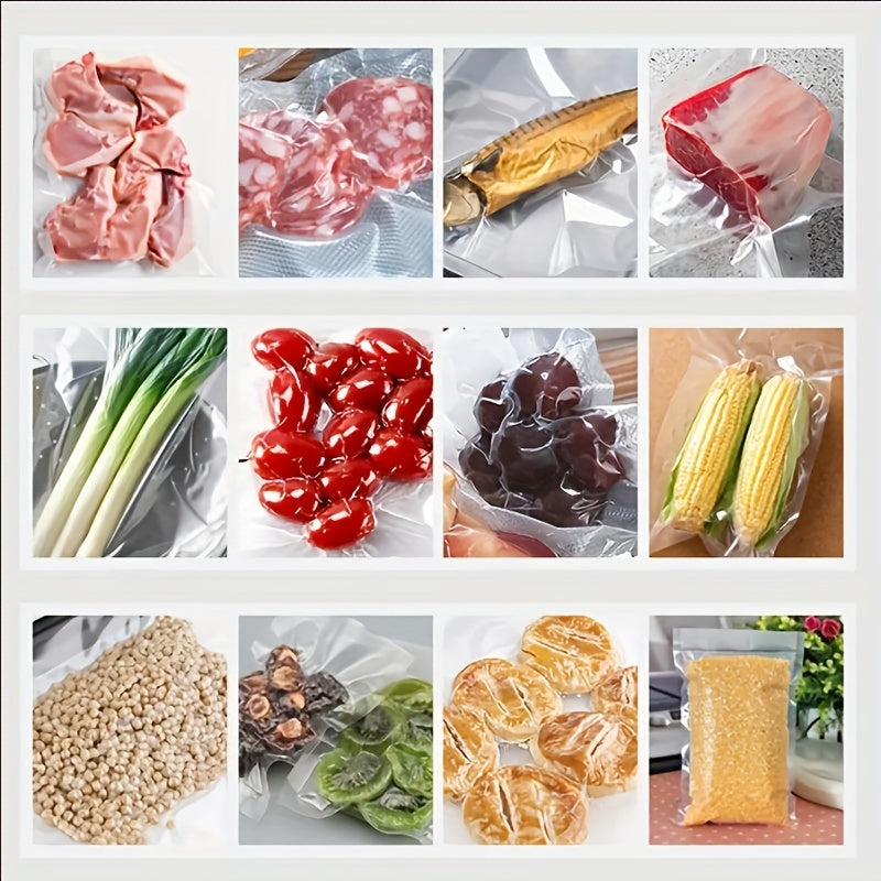 50-Pack Vacuum Sealer Bags, Reusable Food Storage Pouches, No Electricity Needed, Freshness Preservation for Kitchen, Compatible with Vacuum Sealer Machine Accessories