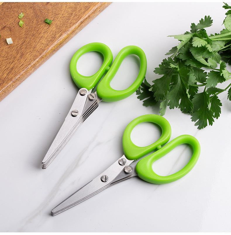 Multi-Layer Herb & Green Onion Scissors – Stainless Steel, 3 or 5 Blade Layers