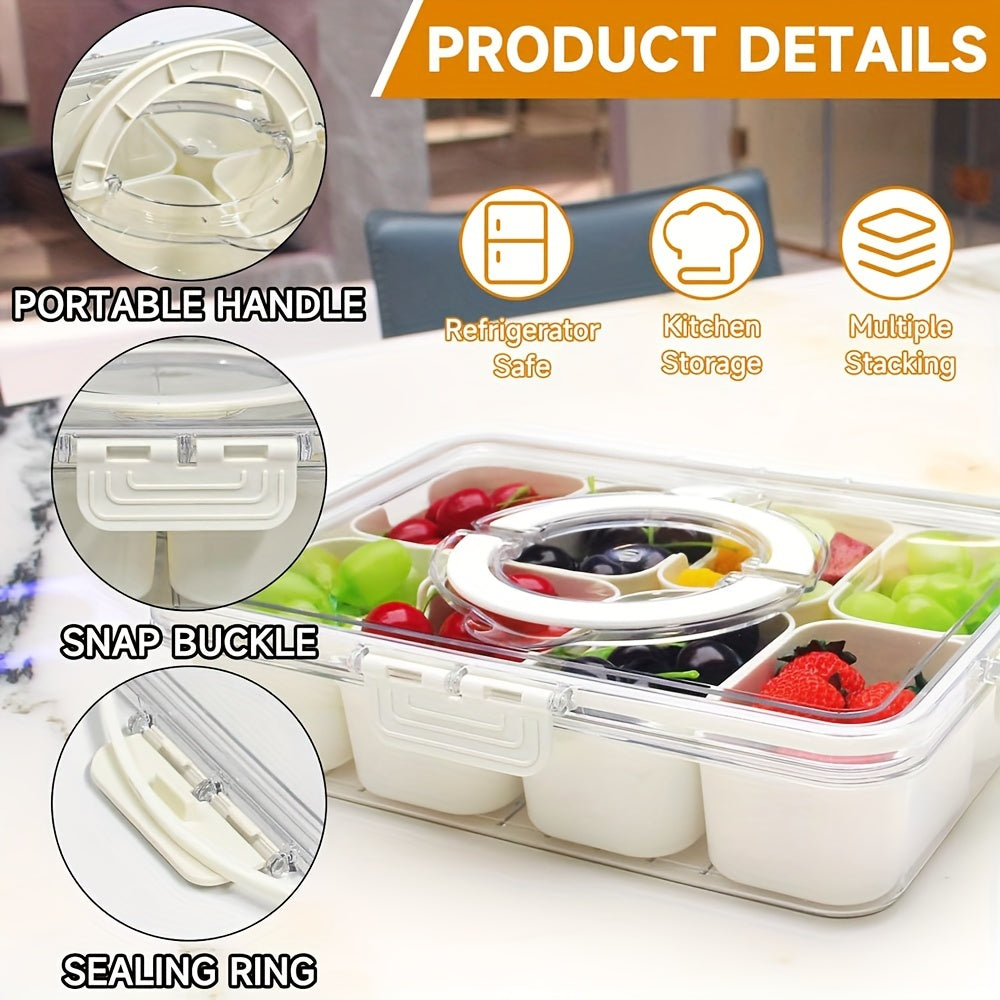 Leak-Proof Square Bento Lunch Box With 4/8 Compartments - Perfect For School, College, Picnics & Kitchen Organization
