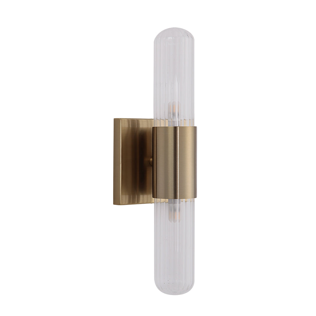 Renwil Chiara 15.75" Ribbed Clear 2-Light Wall Sconce