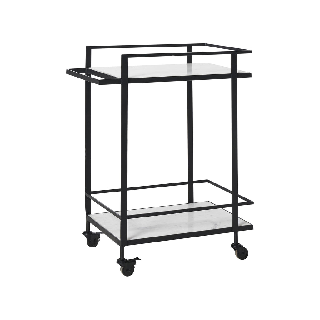 Renwil Colton Indoor Iron Bar Cart - Matte Black