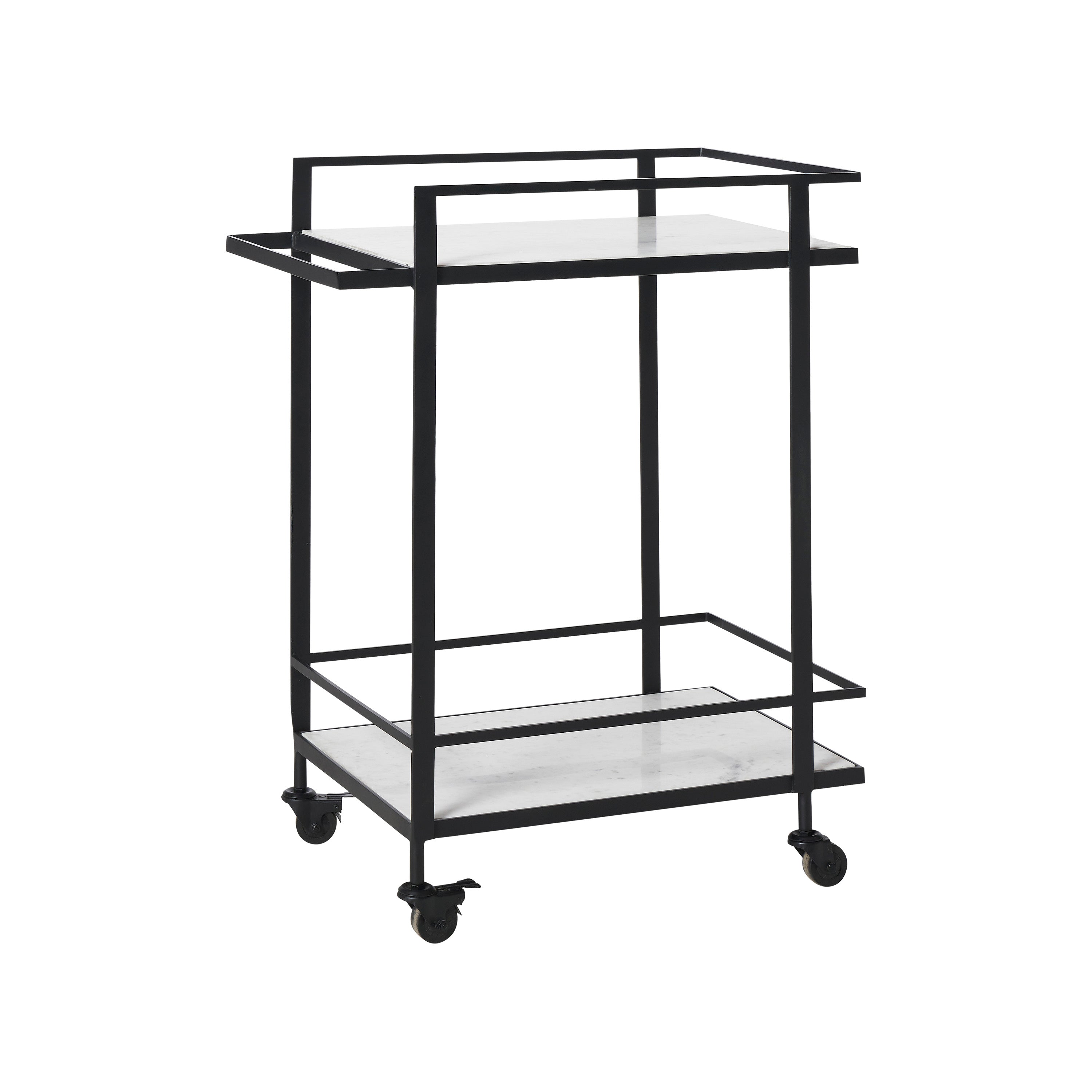 Renwil Colton Indoor Iron Bar Cart - Matte Black