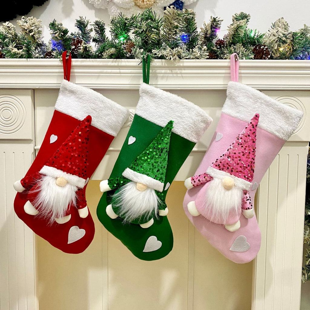 🎁 Christmas Gift Bag – Sequin Faceless Doll Pendant Holiday Decoration