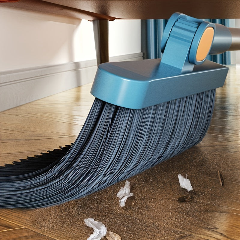 1set, Household Broom And Dustpan Set, Long Handle Floor Cleaning Broom Dustpan Set, Rotatable Broom And Dustpan With Comb Tooth, To Remove Dust And Garbage, For Home, Kitchen, Room, Office, Cleaning Supplies, Cleaning Tool,