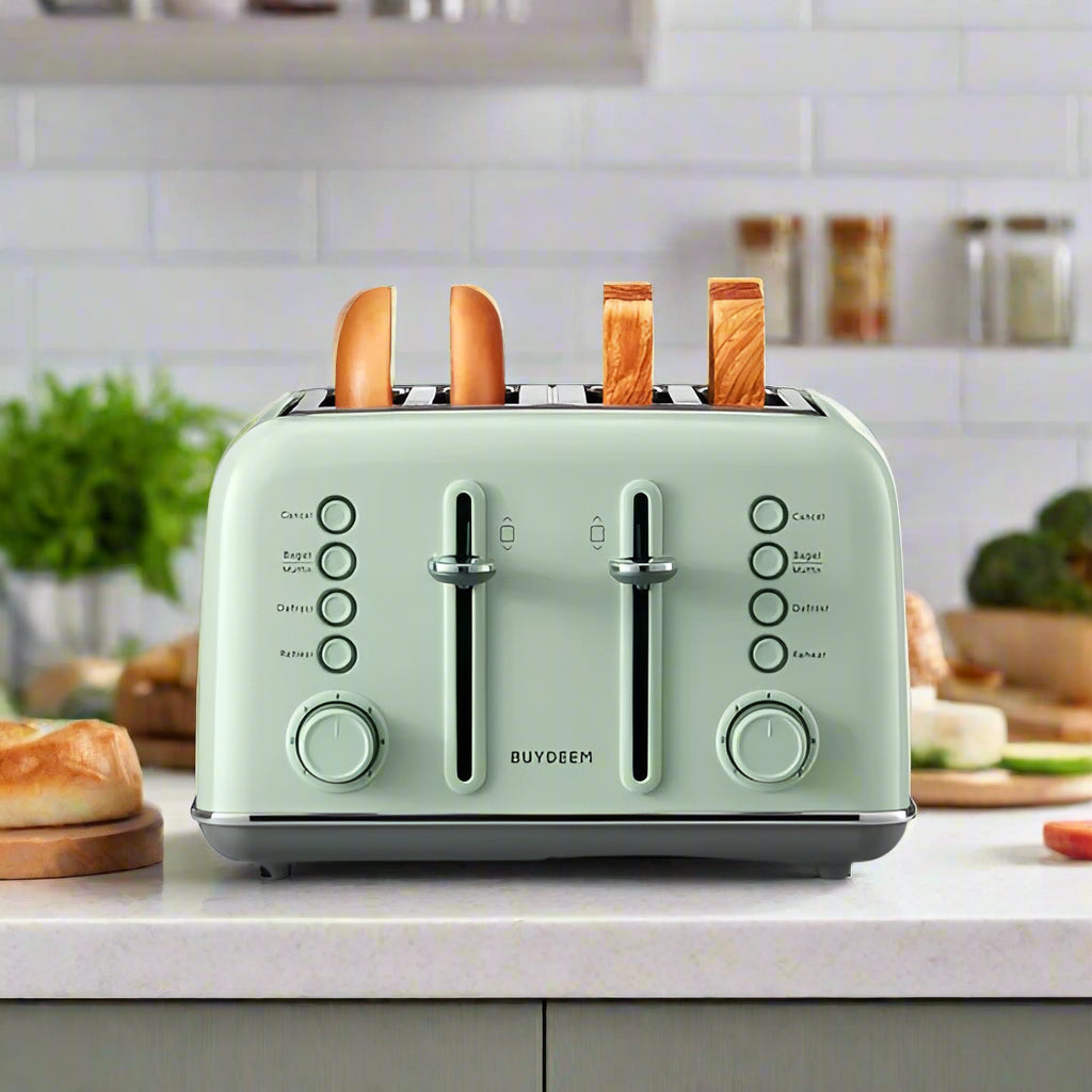 Retro 4-Slice Stainless Steel Toaster