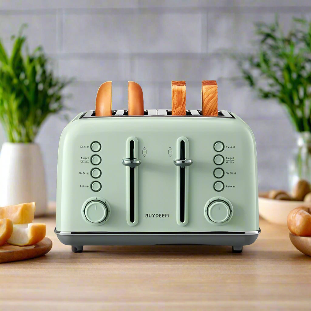 Retro 4-Slice Stainless Steel Toaster