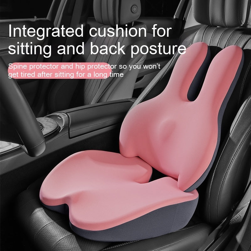 🚗 Car Heightening Cushion – Backrest & Lumbar Pad Driving Seat Support